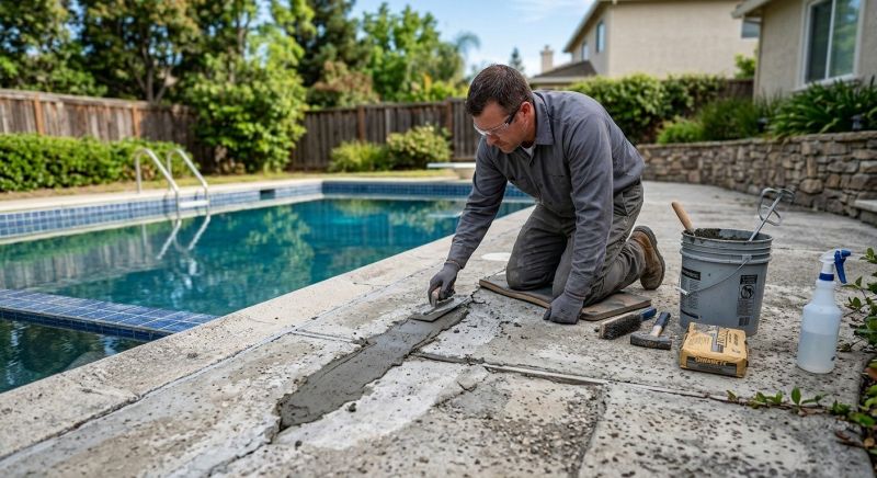 Concrete Pool Patio Repair in Des Moines, IA